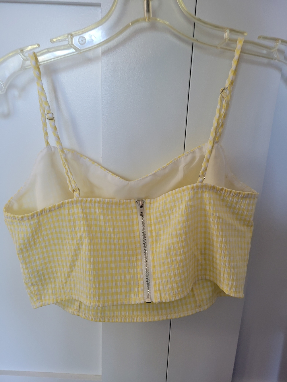 La Hearts Yellow Gingham Crop Cami - Picture 3 of 6